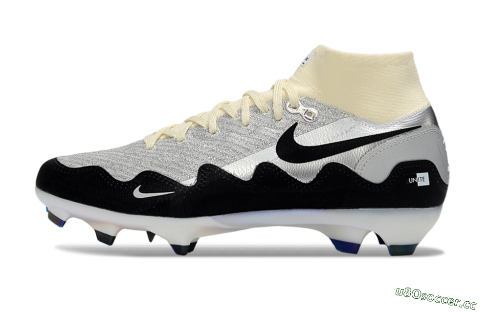 Men's Nike Air Zoom Mercurial Superfly 10 Elite FG Firm Ground High-Tops Football Boots - White/Metallic Silver/Champagne 0