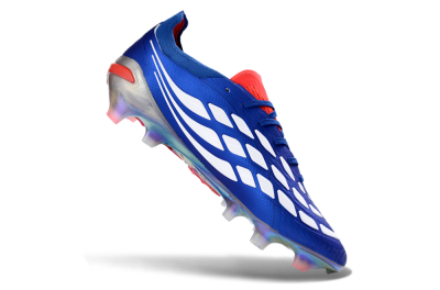 Men's Adidas Predator 26 Elite FG Firm Ground Low-Tops Football Boots - Blue/Electric Blue/Fiery Red