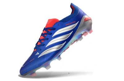 Men's Adidas Predator 26 Elite FG Firm Ground Low-Tops Football Boots - Blue/Electric Blue/Fiery Red