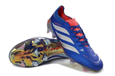 Men's Adidas Predator 26 Elite FG Firm Ground Low-Tops Football Boots - Blue/Electric Blue/Fiery Red