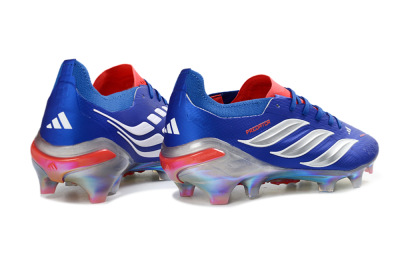 Men's Adidas Predator 26 Elite FG Firm Ground Low-Tops Football Boots - Blue/Electric Blue/Fiery Red