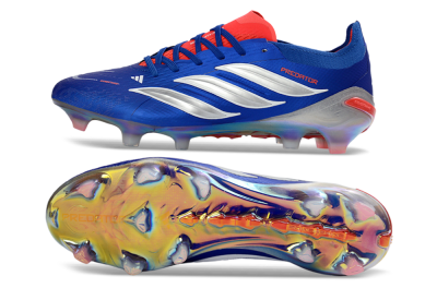 Men's Adidas Predator 26 Elite FG Firm Ground Low-Tops Football Boots - Blue/Electric Blue/Fiery Red