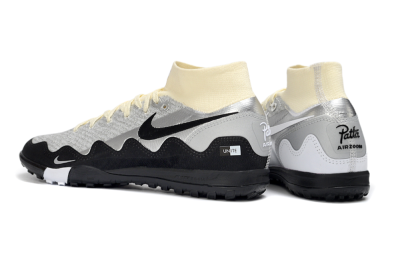 Men's Nike Air Zoom Mercurial Superfly 10 Elite TF Artificial Turf High-Tops Football Shoes - Gray/Light Gray/Black