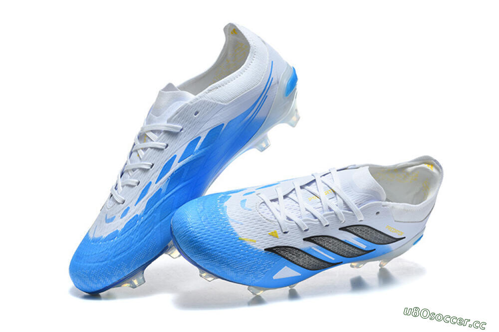 Men's Adidas Predator 26 Elite FG Firm Ground Low-Tops Football Boots - Blue/Sky Blue/Steel Grey 6