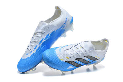 Men's Adidas Predator 26 Elite FG Firm Ground Low-Tops Football Boots - Blue/Sky Blue/Steel Grey