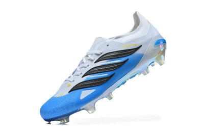 Men's Adidas Predator 26 Elite FG Firm Ground Low-Tops Football Boots - Blue/Sky Blue/Steel Grey