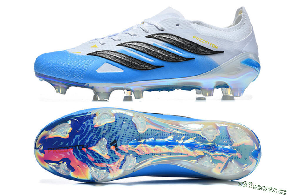 Men's Adidas Predator 26 Elite FG Firm Ground Low-Tops Football Boots - Blue/Sky Blue/Steel Grey 1