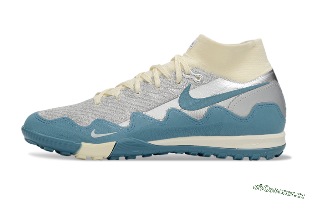 Men's Nike Air Zoom Mercurial Superfly 10 Elite TF Artificial Turf High-Tops Football Shoes - Blue/Ocean Breeze/Misty Gray 0