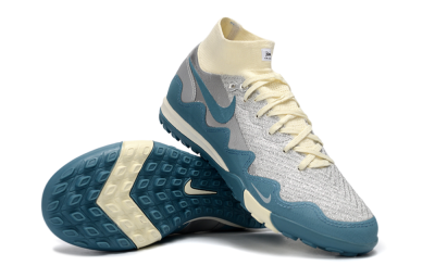 Men's Nike Air Zoom Mercurial Superfly 10 Elite TF Artificial Turf High-Tops Football Shoes - Blue/Ocean Breeze/Misty Gray