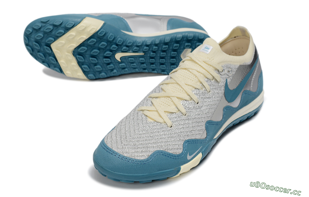 Men's Nike Air Zoom Mercurial Vapor 16 Elite TF Artificial Turf Low-Tops Football Shoes - Blue/Creamy Blue/Soft Grey 3
