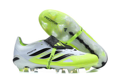 Men's Adidas Predator 26 Elite Fold-Over Tongue FG Firm Ground Low-Tops Football Boots - Yellow/Electric Green/Black
