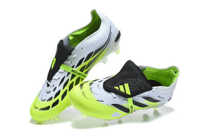 Men's Adidas Predator 26 Elite Fold-Over Tongue FG Firm Ground Low-Tops Football Boots - Yellow/Electric Green/Black