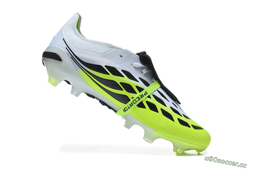 Men's Adidas Predator 26 Elite Fold-Over Tongue FG Firm Ground Low-Tops Football Boots - Yellow/Electric Green/Black 7