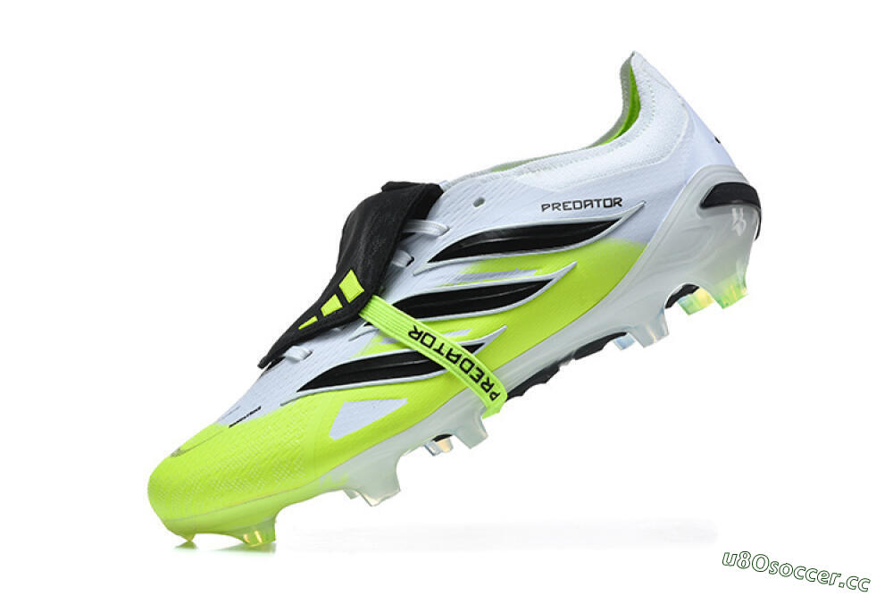Men's Adidas Predator 26 Elite Fold-Over Tongue FG Firm Ground Low-Tops Football Boots - Yellow/Electric Green/Black 8