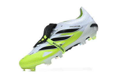 Men's Adidas Predator 26 Elite Fold-Over Tongue FG Firm Ground Low-Tops Football Boots - Yellow/Electric Green/Black