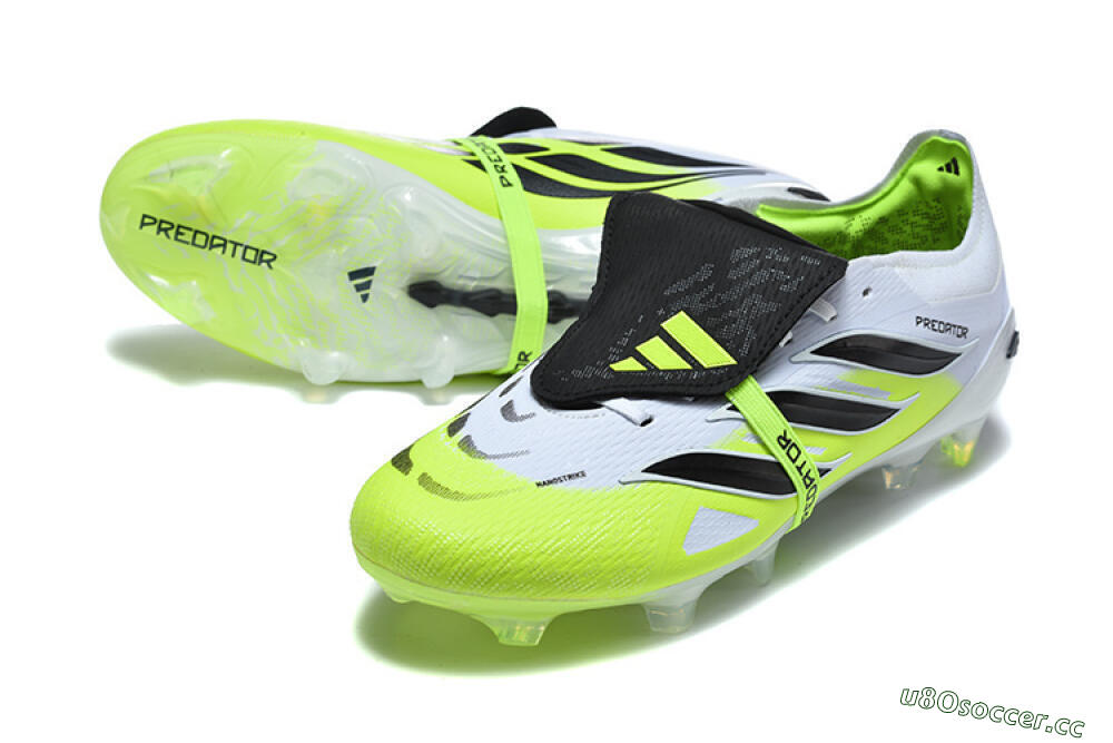 Men's Adidas Predator 26 Elite Fold-Over Tongue FG Firm Ground Low-Tops Football Boots - Yellow/Electric Green/Black 3