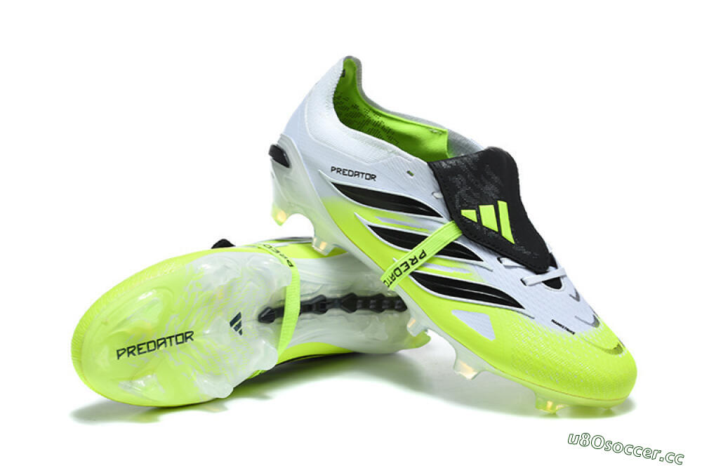 Men's Adidas Predator 26 Elite Fold-Over Tongue FG Firm Ground Low-Tops Football Boots - Yellow/Electric Green/Black 4
