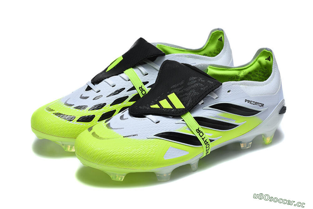 Men's Adidas Predator 26 Elite Fold-Over Tongue FG Firm Ground Low-Tops Football Boots - Yellow/Electric Green/Black 5