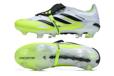 Men's Adidas Predator 26 Elite Fold-Over Tongue FG Firm Ground Low-Tops Football Boots - Yellow/Electric Green/Black