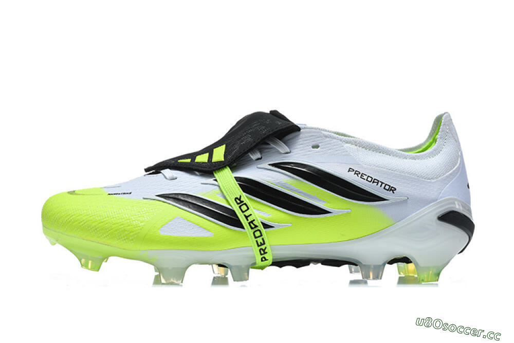 Men's Adidas Predator 26 Elite Fold-Over Tongue FG Firm Ground Low-Tops Football Boots - Yellow/Electric Green/Black 0