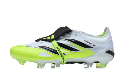 Men's Adidas Predator 26 Elite Fold-Over Tongue FG Firm Ground Low-Tops Football Boots - Yellow/Electric Green/Black