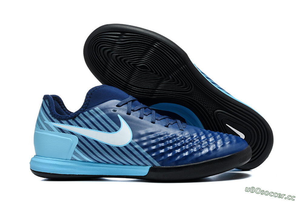 Men's Nike MagistaX Finale 2 IC Indoor & Futsal Low-Tops Football Shoes - Navy/Sky Blue/Navy Blue 2