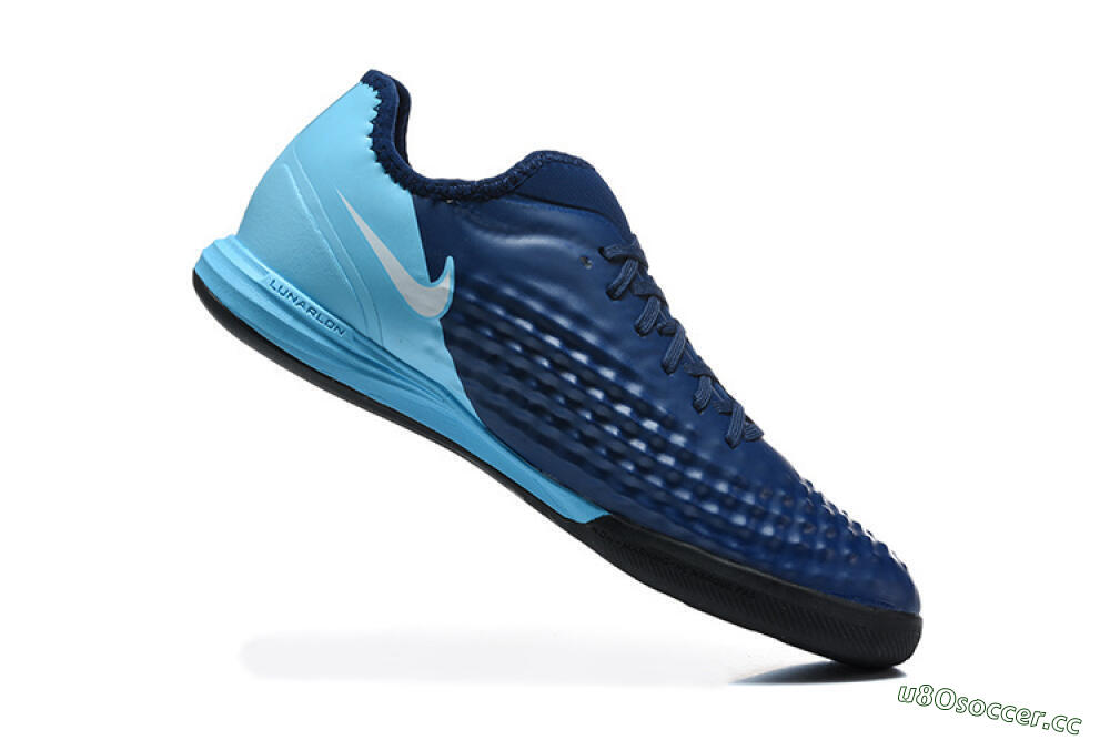 Men's Nike MagistaX Finale 2 IC Indoor & Futsal Low-Tops Football Shoes - Navy/Sky Blue/Navy Blue 7