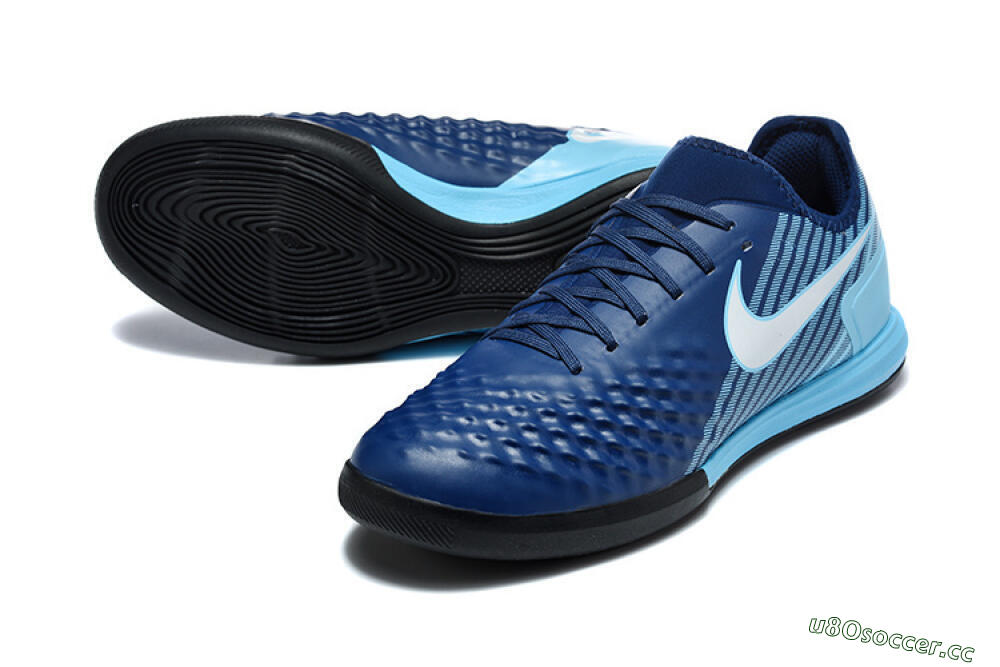 Men's Nike MagistaX Finale 2 IC Indoor & Futsal Low-Tops Football Shoes - Navy/Sky Blue/Navy Blue 3