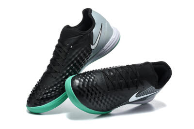 Men's Nike MagistaX Finale 2 IC Indoor & Futsal Low-Tops Football Shoes - Black/Aqua Green/Gray