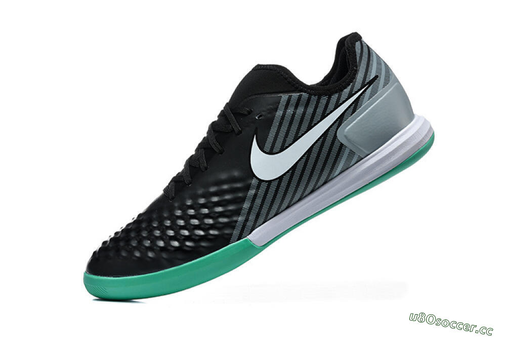 Men's Nike MagistaX Finale 2 IC Indoor & Futsal Low-Tops Football Shoes - Black/Aqua Green/Gray 8
