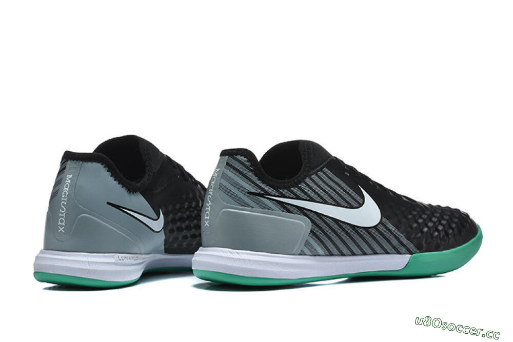 Men's Nike MagistaX Finale 2 IC Indoor & Futsal Low-Tops Football Shoes - Black/Aqua Green/Gray 9