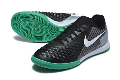Men's Nike MagistaX Finale 2 IC Indoor & Futsal Low-Tops Football Shoes - Black/Aqua Green/Gray