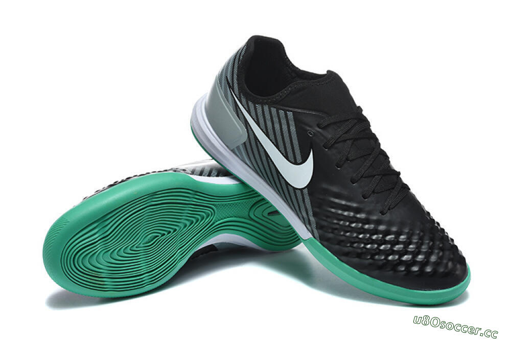 Men's Nike MagistaX Finale 2 IC Indoor & Futsal Low-Tops Football Shoes - Black/Aqua Green/Gray 4