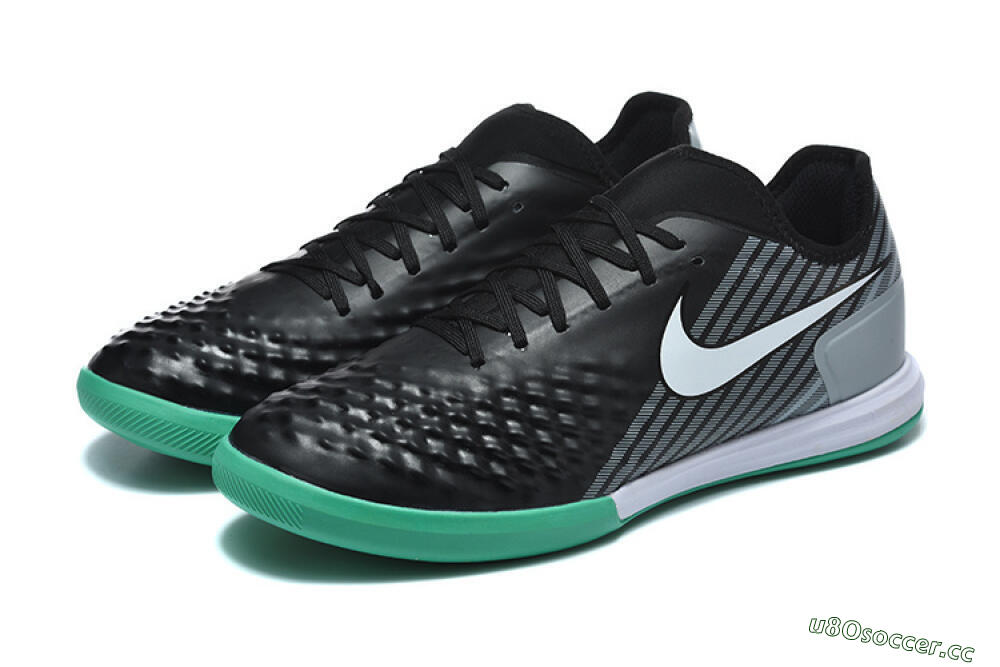 Men's Nike MagistaX Finale 2 IC Indoor & Futsal Low-Tops Football Shoes - Black/Aqua Green/Gray 5
