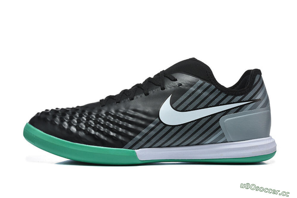 Men's Nike MagistaX Finale 2 IC Indoor & Futsal Low-Tops Football Shoes - Black/Aqua Green/Gray 0
