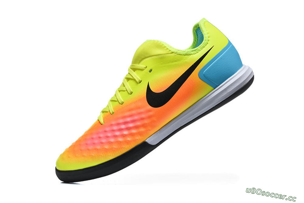 Men's Nike MagistaX Finale 2 IC Indoor & Futsal Low-Tops Football Shoes - Yellow/Neon Green/Fiery Orange 8