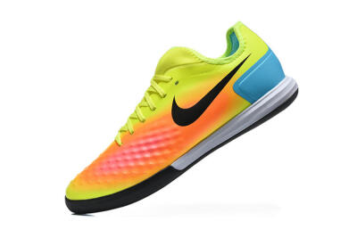 Men's Nike MagistaX Finale 2 IC Indoor & Futsal Low-Tops Football Shoes - Yellow/Neon Green/Fiery Orange