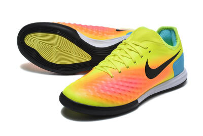 Men's Nike MagistaX Finale 2 IC Indoor & Futsal Low-Tops Football Shoes - Yellow/Neon Green/Fiery Orange