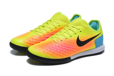 Men's Nike MagistaX Finale 2 IC Indoor & Futsal Low-Tops Football Shoes - Yellow/Neon Green/Fiery Orange