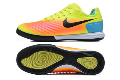 Men's Nike MagistaX Finale 2 IC Indoor & Futsal Low-Tops Football Shoes - Yellow/Neon Green/Fiery Orange