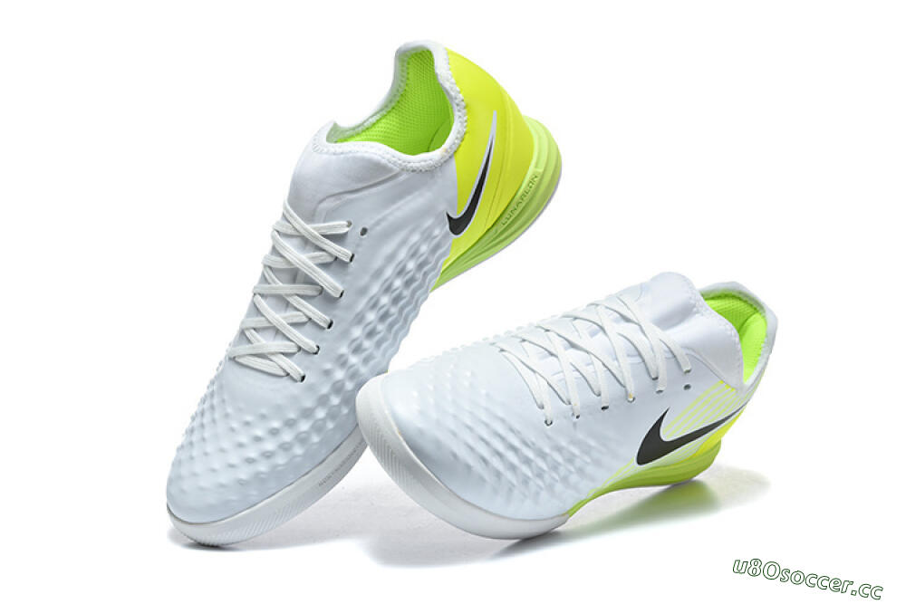 Men's Nike MagistaX Finale 2 IC Indoor & Futsal Low-Tops Football Shoes - White/Lime Green/Black 6