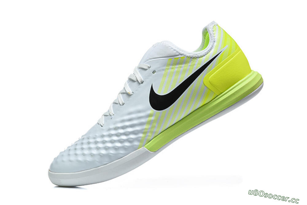 Men's Nike MagistaX Finale 2 IC Indoor & Futsal Low-Tops Football Shoes - White/Lime Green/Black 8