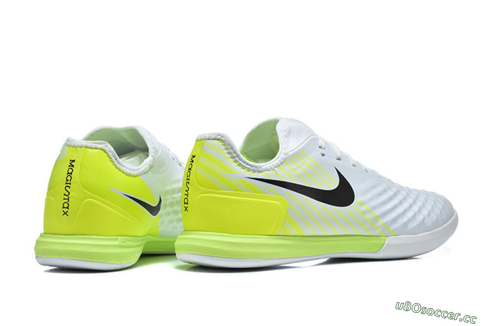 Men's Nike MagistaX Finale 2 IC Indoor & Futsal Low-Tops Football Shoes - White/Lime Green/Black 9