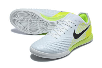 Men's Nike MagistaX Finale 2 IC Indoor & Futsal Low-Tops Football Shoes - White/Lime Green/Black