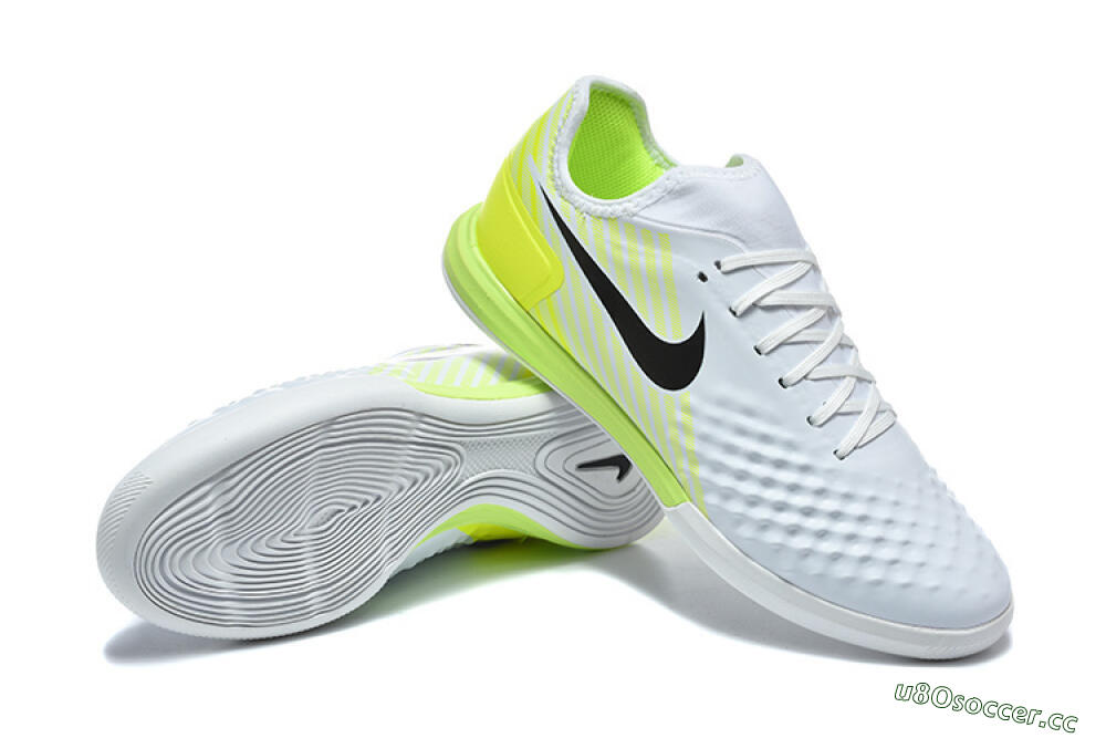Men's Nike MagistaX Finale 2 IC Indoor & Futsal Low-Tops Football Shoes - White/Lime Green/Black 4