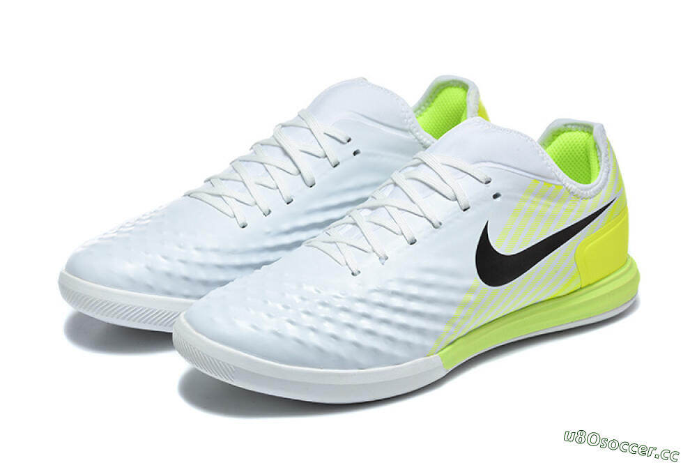 Men's Nike MagistaX Finale 2 IC Indoor & Futsal Low-Tops Football Shoes - White/Lime Green/Black 5
