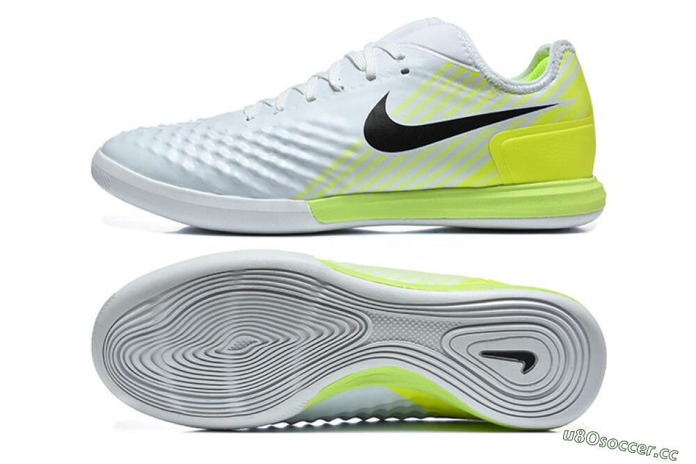 Men's Nike MagistaX Finale 2 IC Indoor & Futsal Low-Tops Football Shoes - White/Lime Green/Black 1