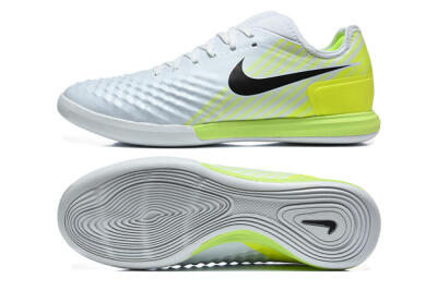 Men's Nike MagistaX Finale 2 IC Indoor & Futsal Low-Tops Football Shoes - White/Lime Green/Black