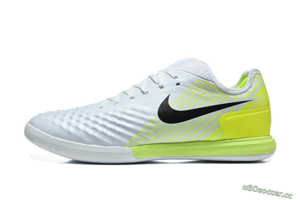 Men's Nike MagistaX Finale 2 IC Indoor & Futsal Low-Tops Football Shoes - White/Lime Green/Black 0