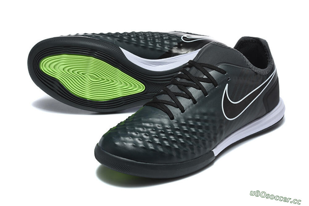Men's Nike MagistaX Finale 2 IC Indoor & Futsal Low-Tops Football Shoes - Black/Vibrant Green/White 3